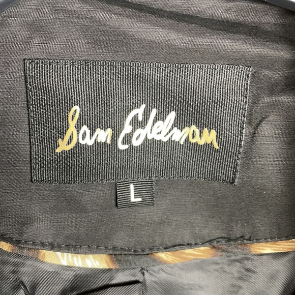 Sam Edelman Studded Shoukder Black Trench Coat - Picture 4 of 8